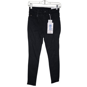 NWT Enjean Womens Size 3/26 Skinny Ankle Jeans Double Waist Band High Rise Black